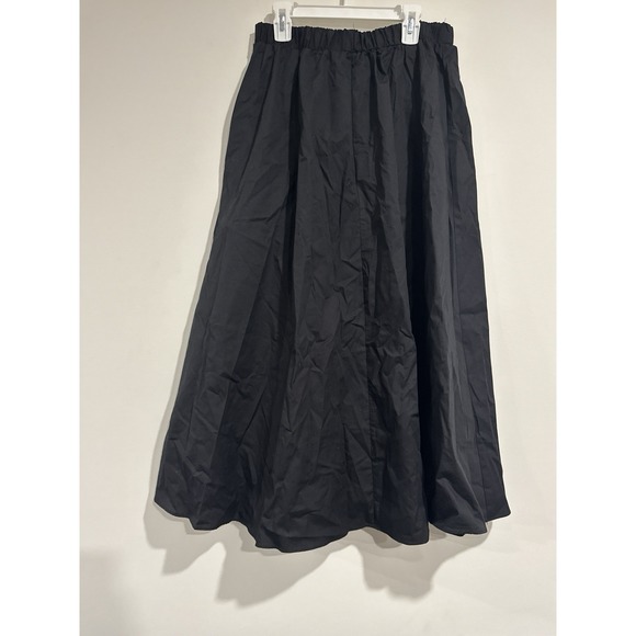 Primark Black Midi Skirt Size S Elastic Waist A-Line Flowy - Picture 9 of 9